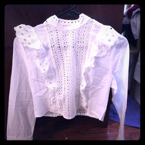 NWT Sexy pure white cropped blouse